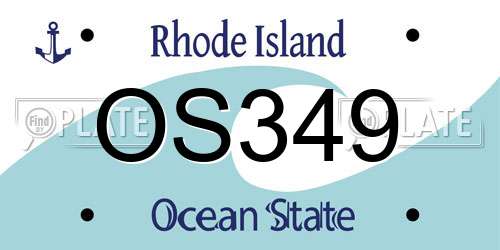 OS349 Rhode Island License Plate