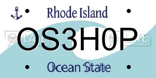 OS3H0P Rhode Island License Plate