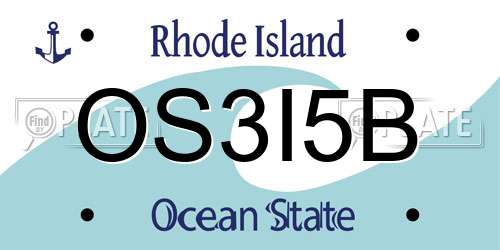 OS3I5B Rhode Island License Plate