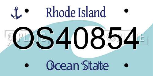 OS40854 Rhode Island License Plate
