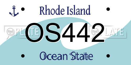 OS442 Rhode Island License Plate