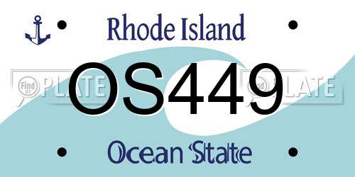 OS449 Rhode Island License Plate