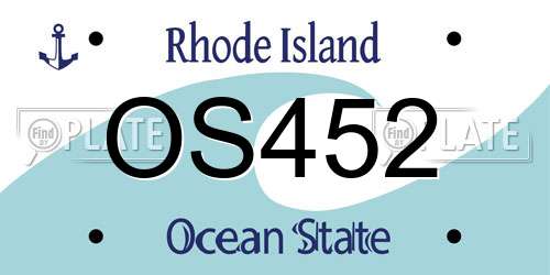 OS452 Rhode Island License Plate