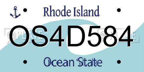 OS4D584 Rhode Island License Plate
