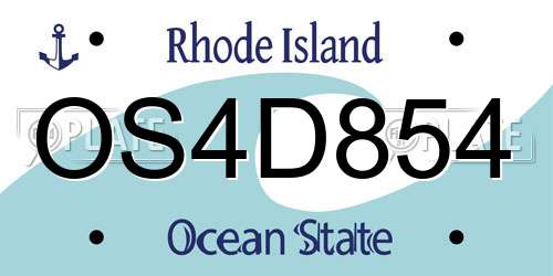 OS4D854 Rhode Island License Plate