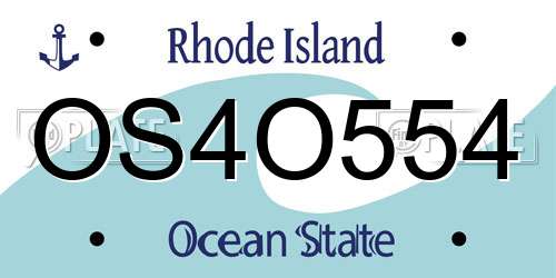 OS4O554 Rhode Island License Plate