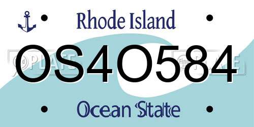 OS4O584 Rhode Island License Plate