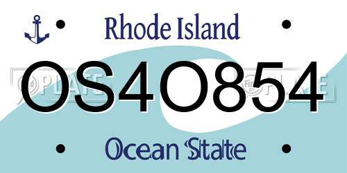 OS4O854 Rhode Island License Plate