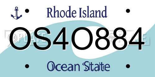 OS4O884 Rhode Island License Plate