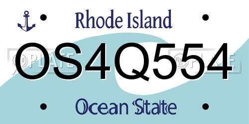 OS4Q554 Rhode Island License Plate