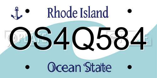 OS4Q584 Rhode Island License Plate