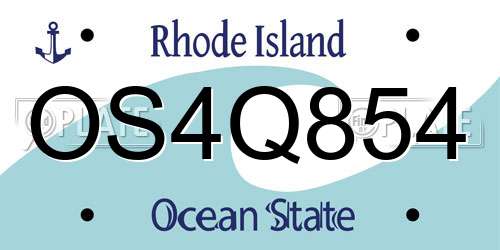 OS4Q854 Rhode Island License Plate