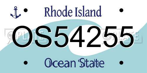 OS54255 Rhode Island License Plate