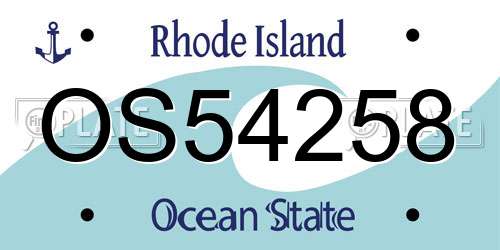 OS54258 Rhode Island License Plate