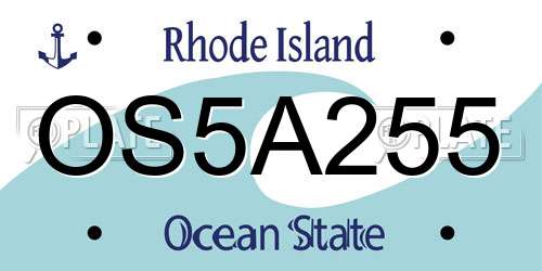 OS5A255 Rhode Island License Plate
