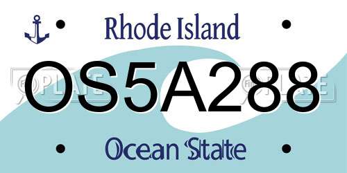 OS5A288 Rhode Island License Plate