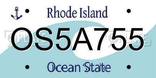 OS5A755 Rhode Island License Plate