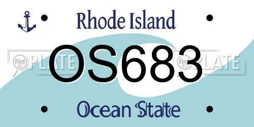 OS683 Rhode Island License Plate
