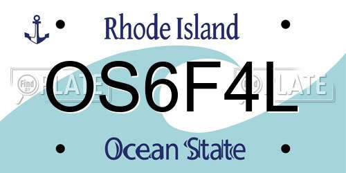 OS6F4L Rhode Island License Plate