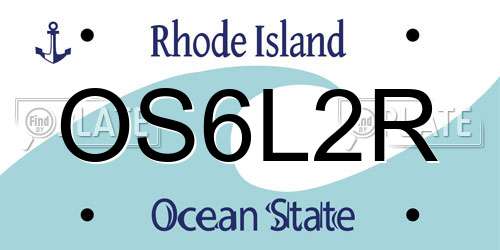 OS6L2R Rhode Island License Plate