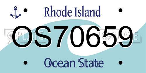 OS70659 Rhode Island License Plate