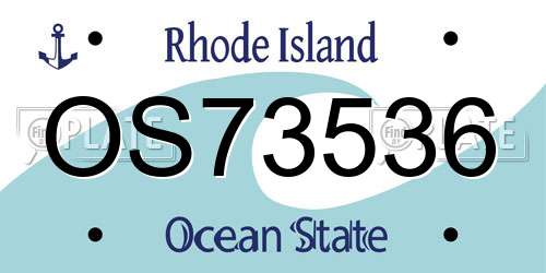OS73536 Rhode Island License Plate
