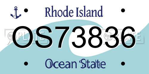 OS73836 Rhode Island License Plate