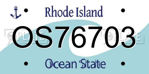 OS76703 Rhode Island License Plate