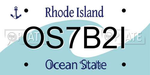 OS7B2I Rhode Island License Plate