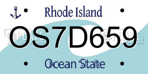 OS7D659 Rhode Island License Plate
