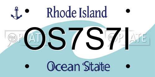 OS7S7I Rhode Island License Plate
