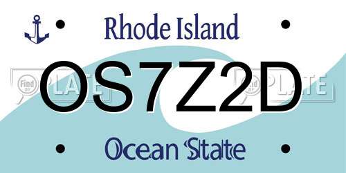 OS7Z2D Rhode Island License Plate