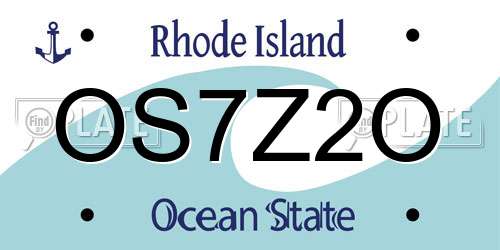 OS7Z2O Rhode Island License Plate