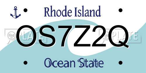 OS7Z2Q Rhode Island License Plate