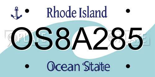OS8A285 Rhode Island License Plate