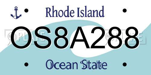 OS8A288 Rhode Island License Plate