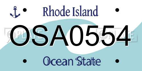OSA0554 Rhode Island License Plate