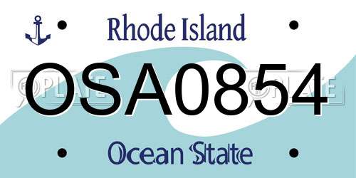 OSA0854 Rhode Island License Plate