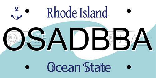 OSADBBA Rhode Island License Plate