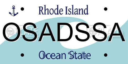 OSADSSA Rhode Island License Plate