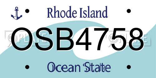 OSB4758 Rhode Island License Plate