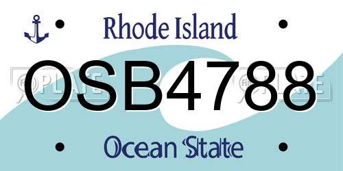OSB4788 Rhode Island License Plate