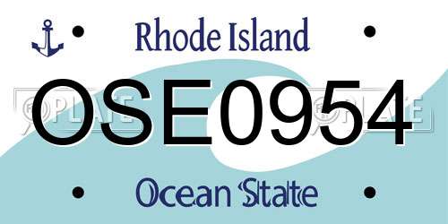 OSE0954 Rhode Island License Plate