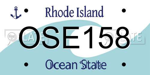 OSE158 Rhode Island License Plate