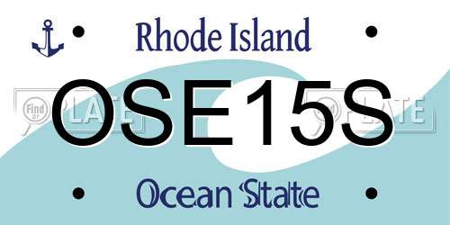 OSE15S Rhode Island License Plate