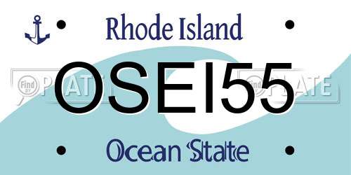 OSEI55 Rhode Island License Plate