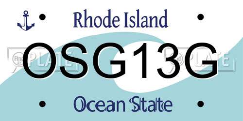 OSG13G Rhode Island License Plate