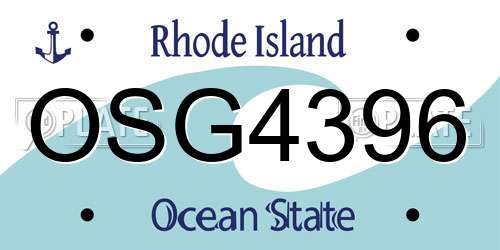 OSG4396 Rhode Island License Plate