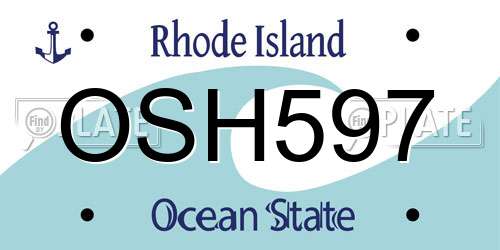 OSH597 Rhode Island License Plate