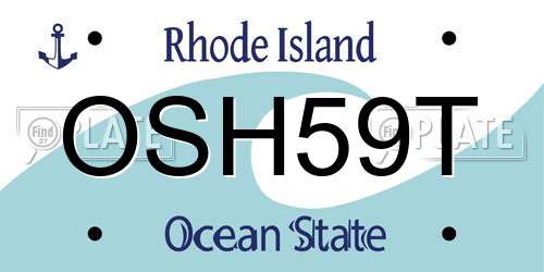 OSH59T Rhode Island License Plate